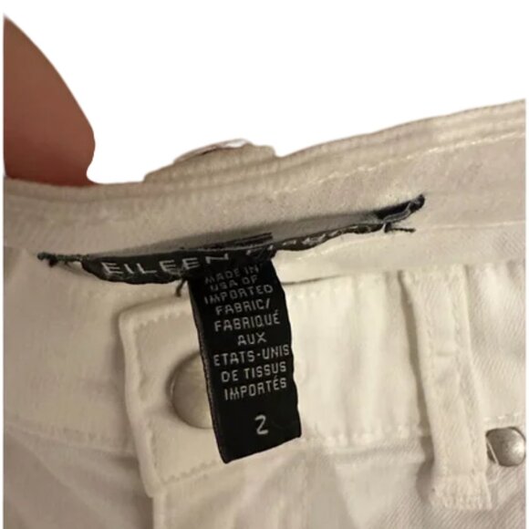Eileen Fisher white slim fit ankle length denim jeans size 2 - Picture 7 of 8